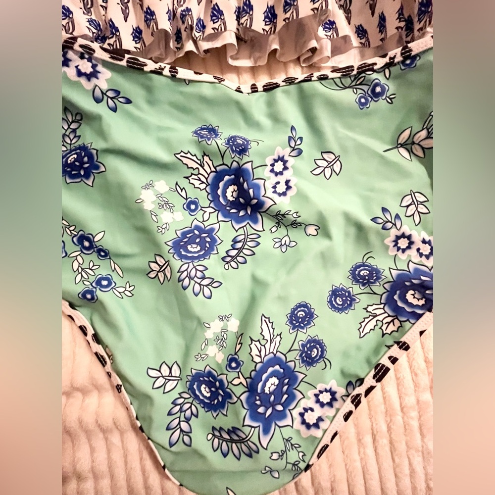 Blue and Green Floral Women's Swim Set - Picture 14 of 15